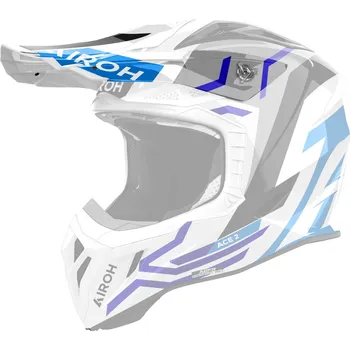 Helma na motorku AIROH kšilt pro přilbu AVIATOR ACE 2 Ground modrý lesklý