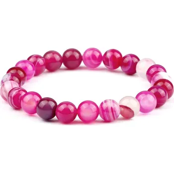 Náramek Náramek z tygřího oka a lávového kamene | pánský náramek, korálkový náramek - RůžeČervené Pruhované