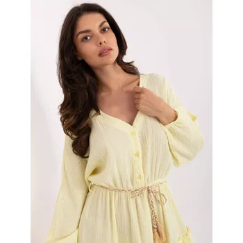Dámské šaty Šaty MI SK A5079.27 světle žluté jedna velikost