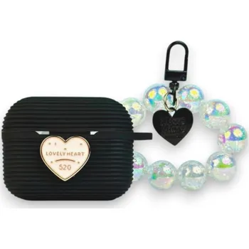 Příslušenství pro sluchátka Barevný silikonový kryt s korálky pro AirPods Pro Barva: Černá