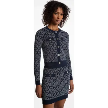Michael Kors dámský kabátek Logo Jacquard tmavě modrý XS