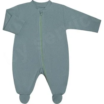 Kojenecký overall Baby Service Kombinéza na zip Vlnky mátová Česká výroba Babyservice Vel. 68