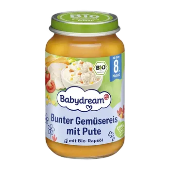 Dětská výživa Babydream BIO příkrm zeleninové rizoto s krůtím masem 220 g