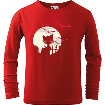 Chlapecké tričko DOBRÝ TRIKO Dětské bavlněné triko Kočka a netopýři Velikost: 158/12 let, Barva: Červená