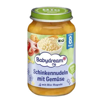 Dětská výživa Babydream BIO příkrm šunkové nudle se zeleninou 220 g