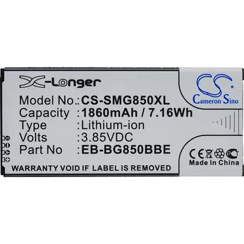 Baterie pro mobilní telefon Baterie Cameron Sino CS-SMG850XL, Li-Ion, 1860