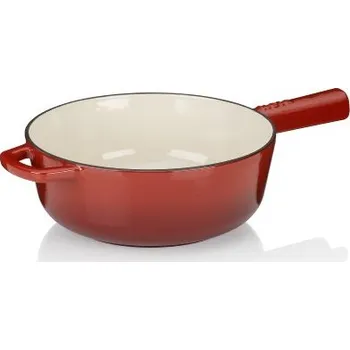 Pánev KELA Pánev na sýrové fondue Calido litinová červená 33,5x6,5 cm 20,0 cm 1,8l KL-16622