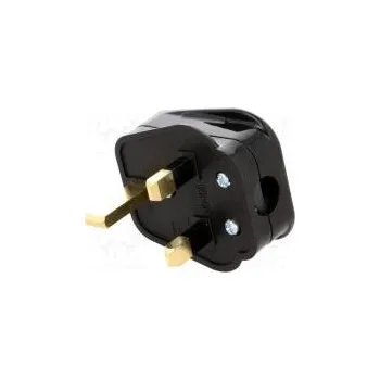 Konektor napájecí AC zástrčka 2P+PE 250VAC 5A černá PIN 3