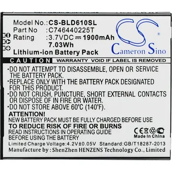 Baterie pro mobilní telefon Baterie Cameron Sino CS-BLD610SL, Li-Ion, 1900