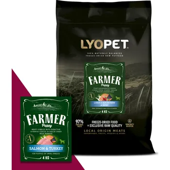 Krmivo pro psa LYOPET Farmer Puppy Mini Salmon&Turkey Balení: 3x4kg