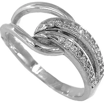 Prsten Stříbrný prsten smyčka se zirkony velikost prstenu 66
