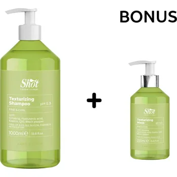 Šampon AKCE: Shot Texturizing Shampoo - šampon pro vytvoření textury pro jemné i kudrnaté vlasy, 1000 ml + šampon/maska, 250 ml