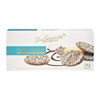 Cukrovinka Das Exquisite Polomáčené sušenky v čokoládě s kokosem 125 g