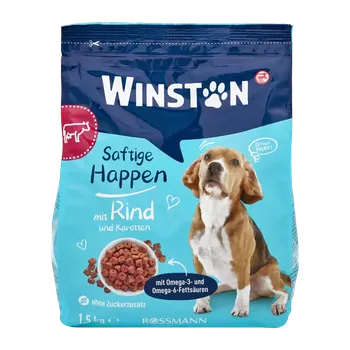 Krmivo pro psa Winston Granule pro psy šťavnaté kousky hovězího s mrkví 1,5 kg