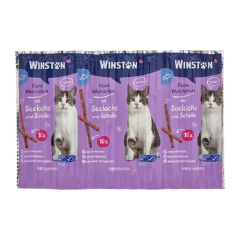 Pamlsek pro psa Winston Jemné párky s treskou a platýzem 10 ks