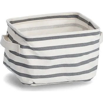 Úložný box ZELLER Úložný box plátěný 21 × 17 × 14 cm, šedé pruhy