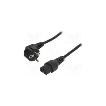 Napájecí kabel Kabel CEE 7/7 (E/F) úhlová vidlice,IEC C13 zásuvka PVC 1,5m