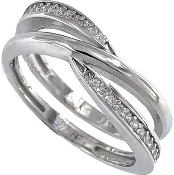 Prsten Stříbrný prsten zirkonové prameny velikost prstenu 54