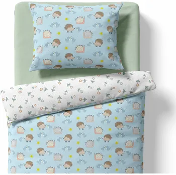 Povlečení Lamatex Dětské povlečení – Ježek a šnek – světle modrá/bílá