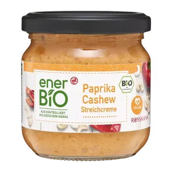 Cukrovinka enerBiO BIO pomazánka s červenou paprikou a kešu ořechy 180 g