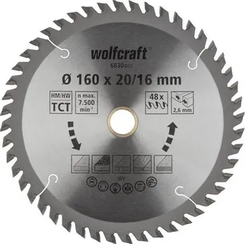 Pilový kotouč WOLFCRAFT Wolfcraft pilový kotouč čisté řezy o184x20,16 Z56 6632000, 6632000