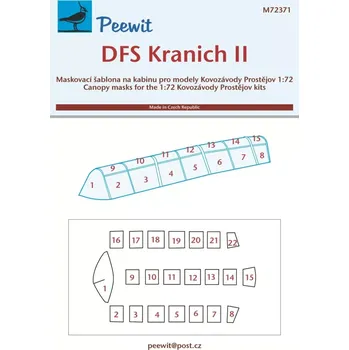 Plastikový model Peewit 1/72 Canopy mask DFS Kranich II (KP)