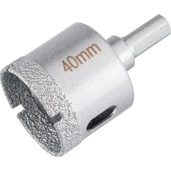 Pilová děrovka Diamantová děrovka GRAPHITE 40 mm, pájený diamant, válcová stopka, 56T736