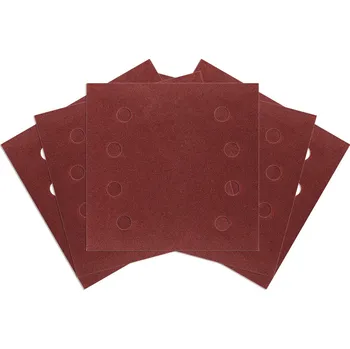 Brusný papír NEO TOOLS Brusné listy se suchým zipem, čtvercové 113 x 113 mm, P120, 5 ks, s 8 otvory pro 04-623