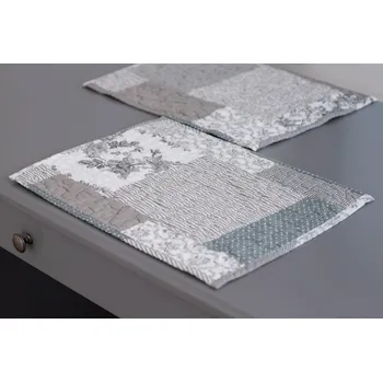 prostírání Podpěrová s.r.o. Prostírání DELUXE prošívané PATCHWORK TAUPE Šedá