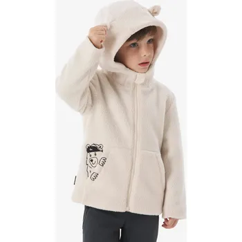 Pánská mikina QUECHUA Dětská turistická fleecová mikina Sherpa NH 500 3 ROKY BÉŽOVÁ