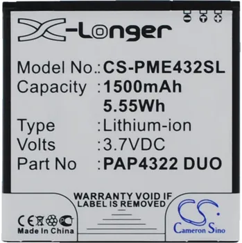 Baterie pro mobilní telefon Baterie Cameron Sino CS-PME432SL, Li-Ion, 1500