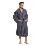 Pánský bavlněný župan Kimono, Tmavě šedá M