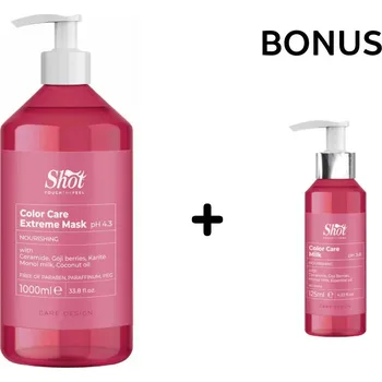 Vlasová regenerace AKCE: Shot Color Care Extreme Mask - maska ​​pro barvené vlasy, 1000 ml + šampon/maska, 250 ml nebo výživné mléko, 125 ml
