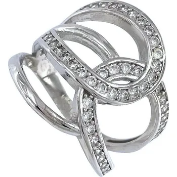 Šperk Stříbrný prsten široký smyčky velikost prstenu 63