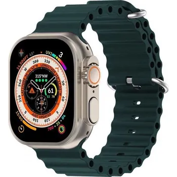 Řemínek na hodinky Silikonový oceánský řemínek pro Apple Watch Ultra 49mm / 46mm / 45mm / 44mm / 42mm - petrolejový