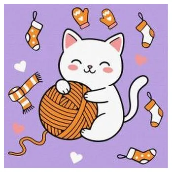 Set školních potřeb Malowanie po numerach - Kotek i kłębuszek 3 Kids