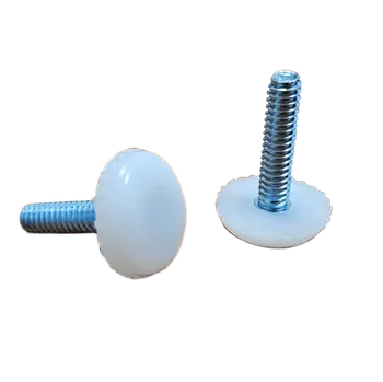 Nábytkové kování Stavitelný kluzák M6x25mm, pr.15x6mm, bílá