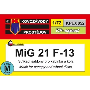 Plastikový model Kovozávody 1/72 Canopy&wheel mask MiG-21 F-13