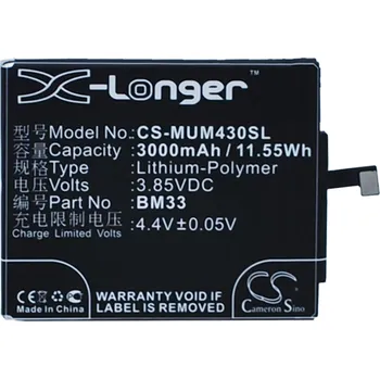 Baterie pro mobilní telefon Baterie Cameron Sino CS-MUM430SL, Li-Polymer, 3000