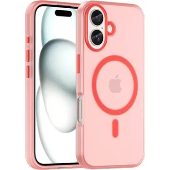 Pouzdro na mobilní telefon Matný průsvitný kryt s MagSafe pro iPhone 16 - červený