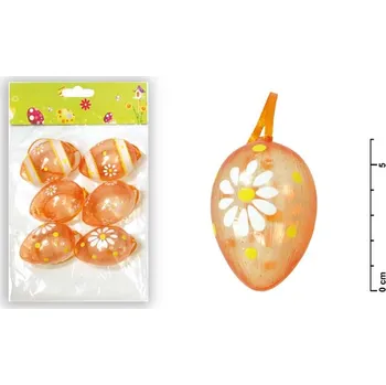 Velikonoční dekorace MFP vajíčka plast 6cm/6ks oranžová S34032O 2221088