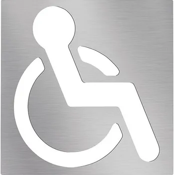 Plechová cedule Piktogram čtverec Bemeta invalidé nerez matný
