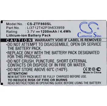 Baterie pro mobilní telefon Baterie Cameron Sino CS-ZTF860SL, Li-Ion, 1200