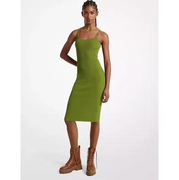 Dámské šaty Michael Kors dámské šaty Ribbed zelené M