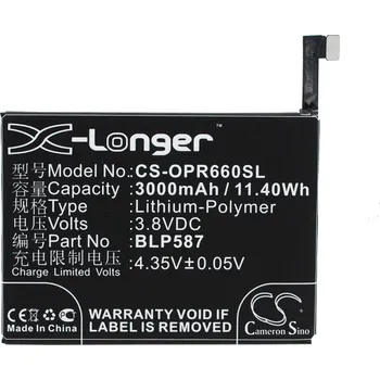 Baterie pro mobilní telefon Baterie Cameron Sino CS-OPR660SL, Li-Polymer, 3000