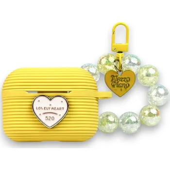 Příslušenství pro sluchátka Barevný silikonový kryt s korálky pro AirPods Pro 2 Barva: Žlutá