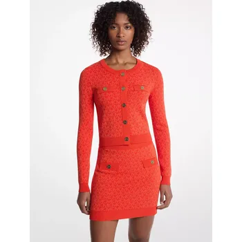 Michael Kors dámský kabátek Logo Jacquard oranžový XL