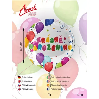 Balónek Alvarak Fóliový balónek Krásné narozeniny