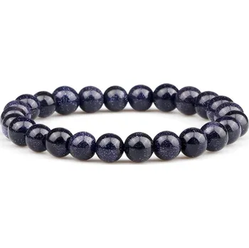 Náramek Náramek z tygřího oka a lávového kamene | pánský náramek, korálkový náramek - Modrý pískovec
