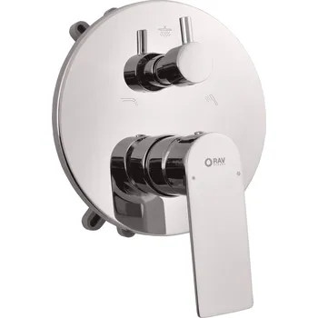 Vodovodní baterie NIL - Vanová/Sprchová baterie podomítková 3-cestná s tělesem a s boxem, Zlatá - lesklá NL187BOX, RAV Slezák